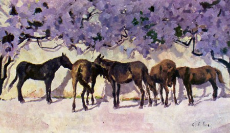 Cavalli e glicine -  1963